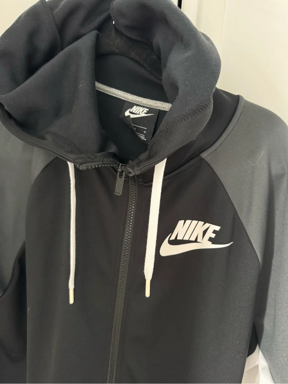 Nike Black Hoodie with White Logo Tag